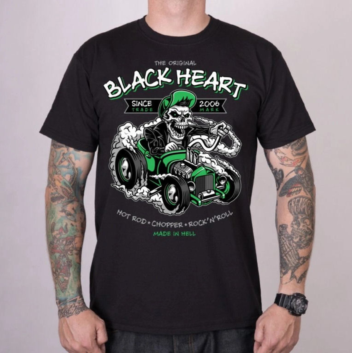 ανδρικό T-shirt BLACK HEART - HARPER - ΜΑΥΡΟ M