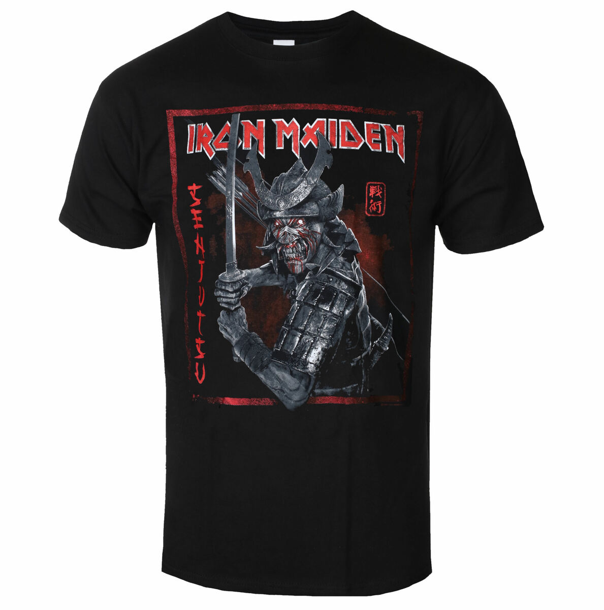 ανδρικό μπλουζάκι Iron Maiden - Senjutsu Cover Distressed - κόκκινο ΜΑΥΡΟ - ROCK OFF XL